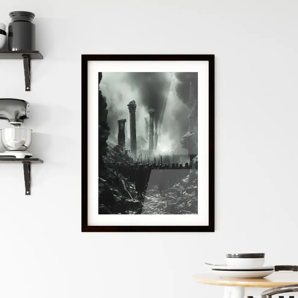 Ancient Israelites at the old ancient prehistoric temple of Solomon - Art print of a group of people in a cave Custom Print