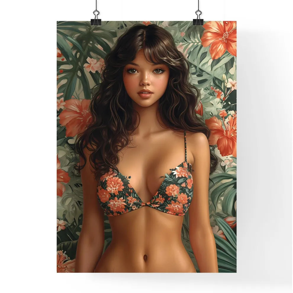 A modern pin up girl - Art print of a woman  Poster