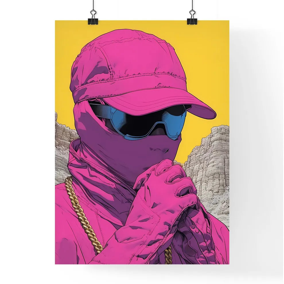 A TRENDY young person records voice - Art pr Poster