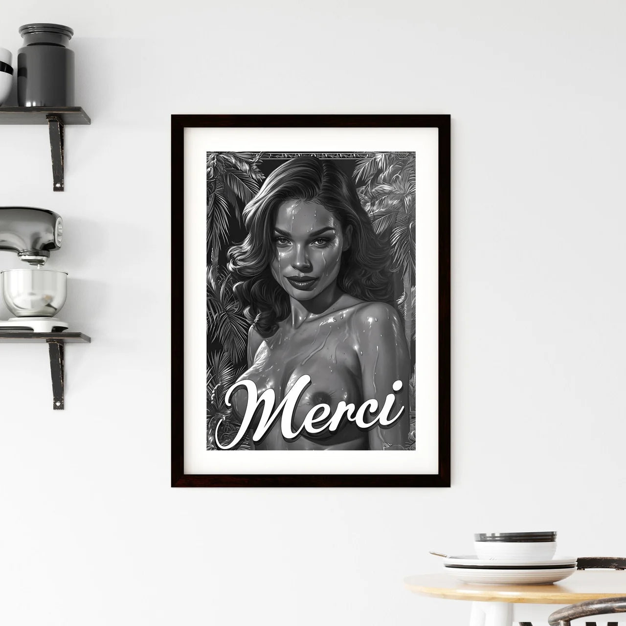 Merci hand written  Framed Print