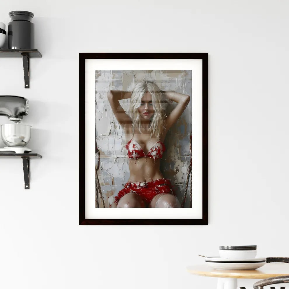 Gogo girl hyper realism style Framed Print