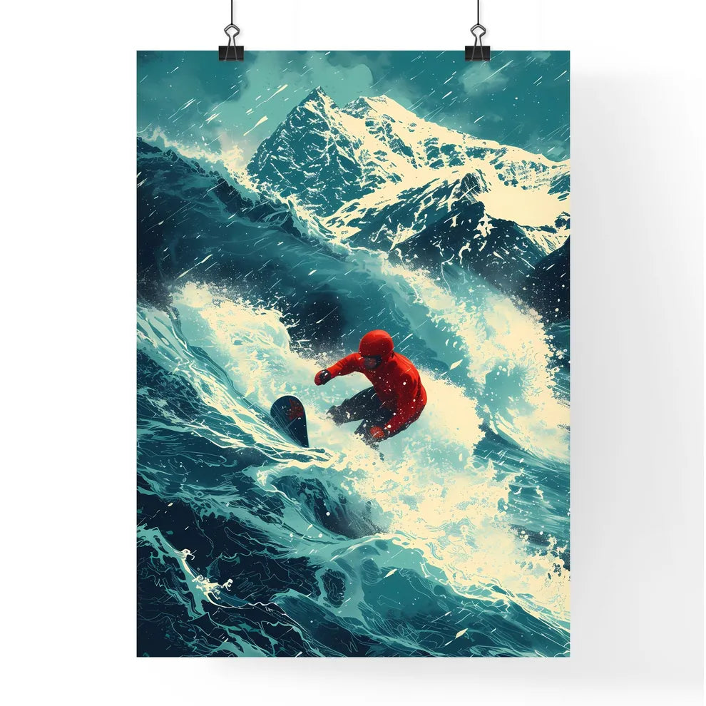 Snowboarder'Vintage'styled'vector'illustrati Poster