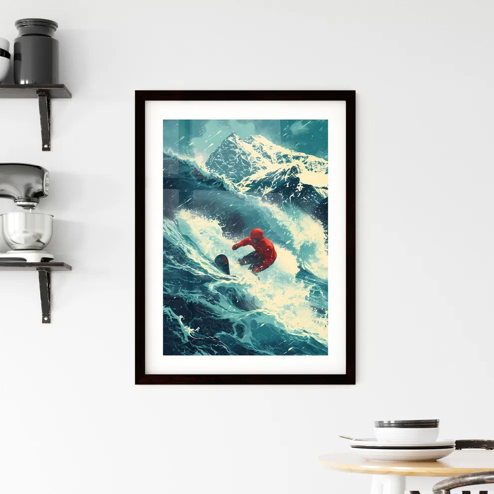 Snowboarder'Vintage'styled'vector'illustrati Framed Print