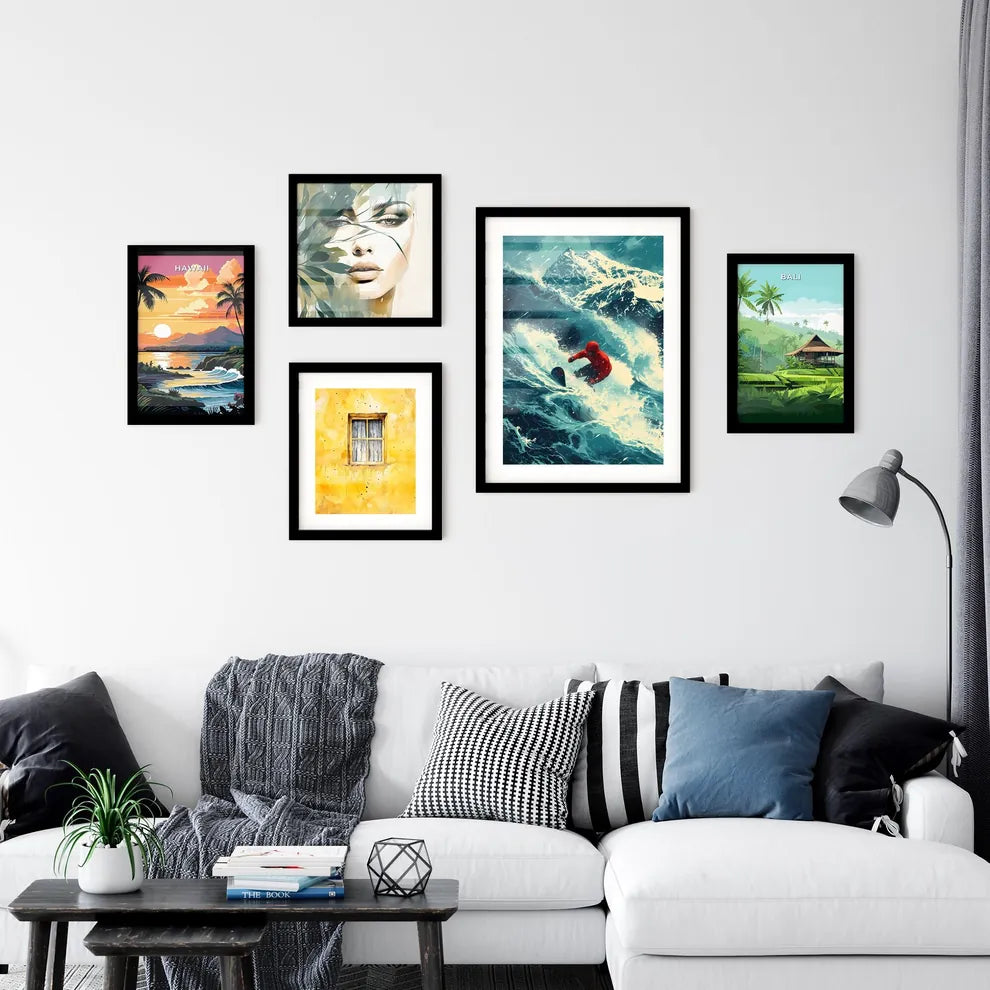 Snowboarder'Vintage'styled'vector'illustrati Wall Art