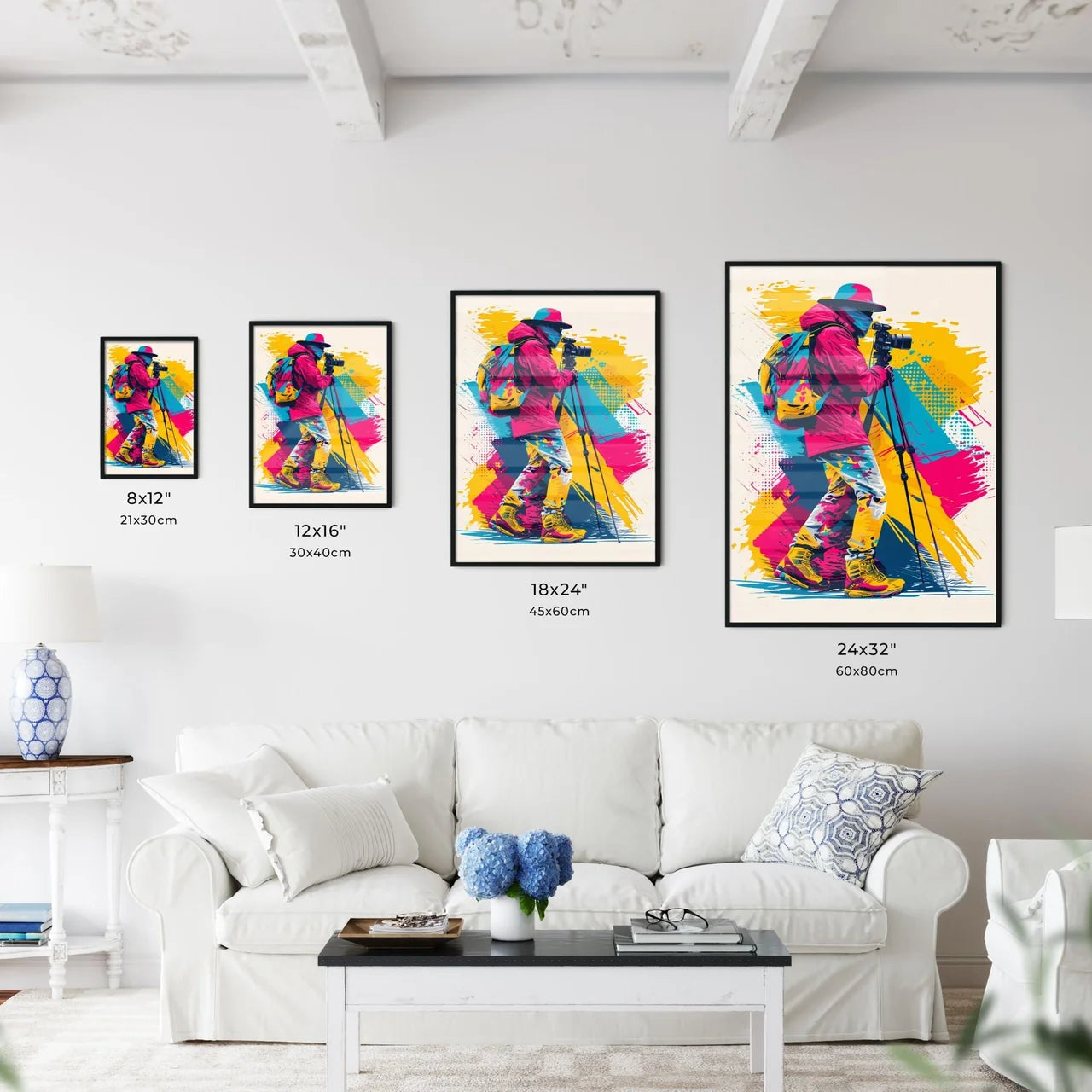 Videographer filming - Art print of a person - Kitchen Hangings