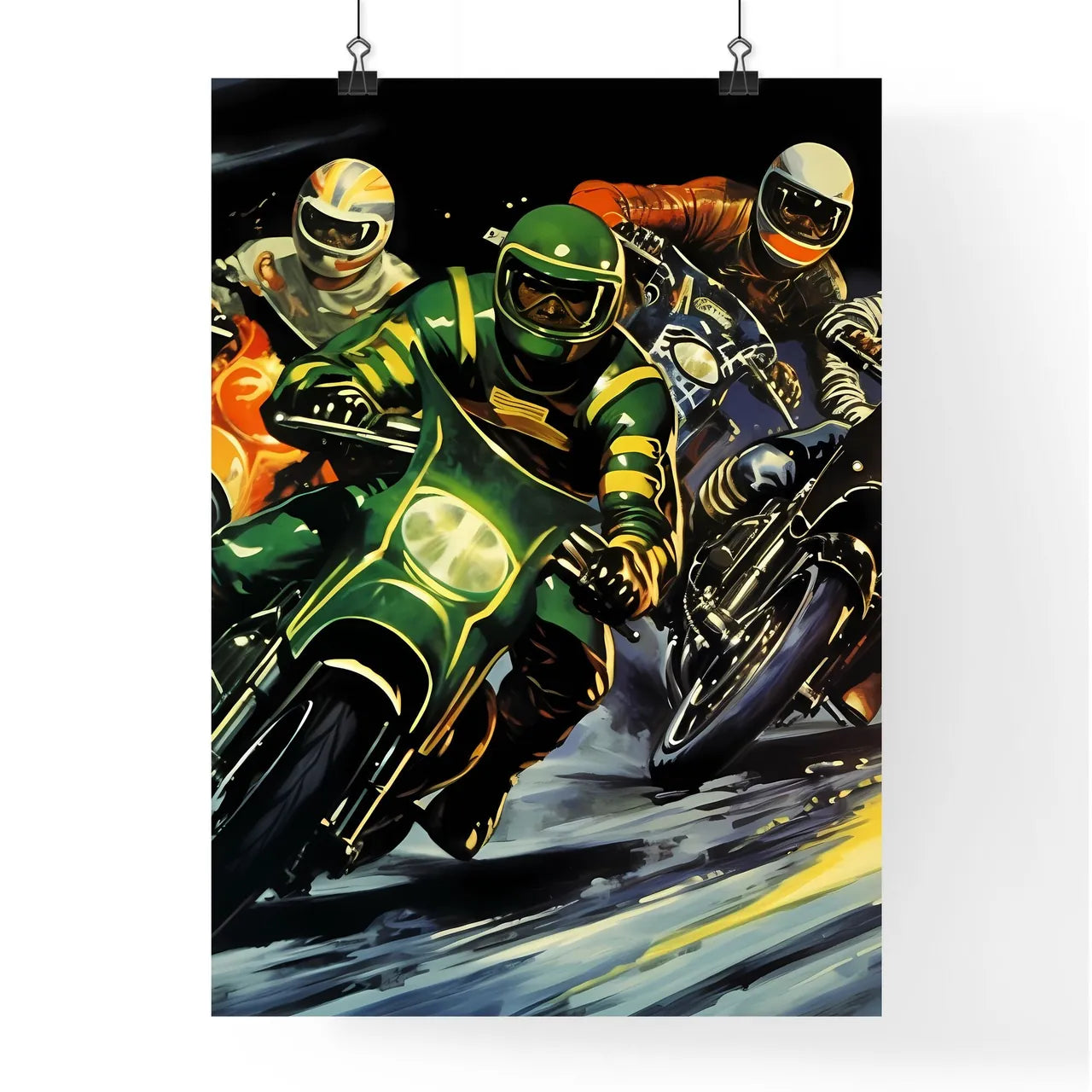 Vintage motorcycle racing poster - Art print Poster