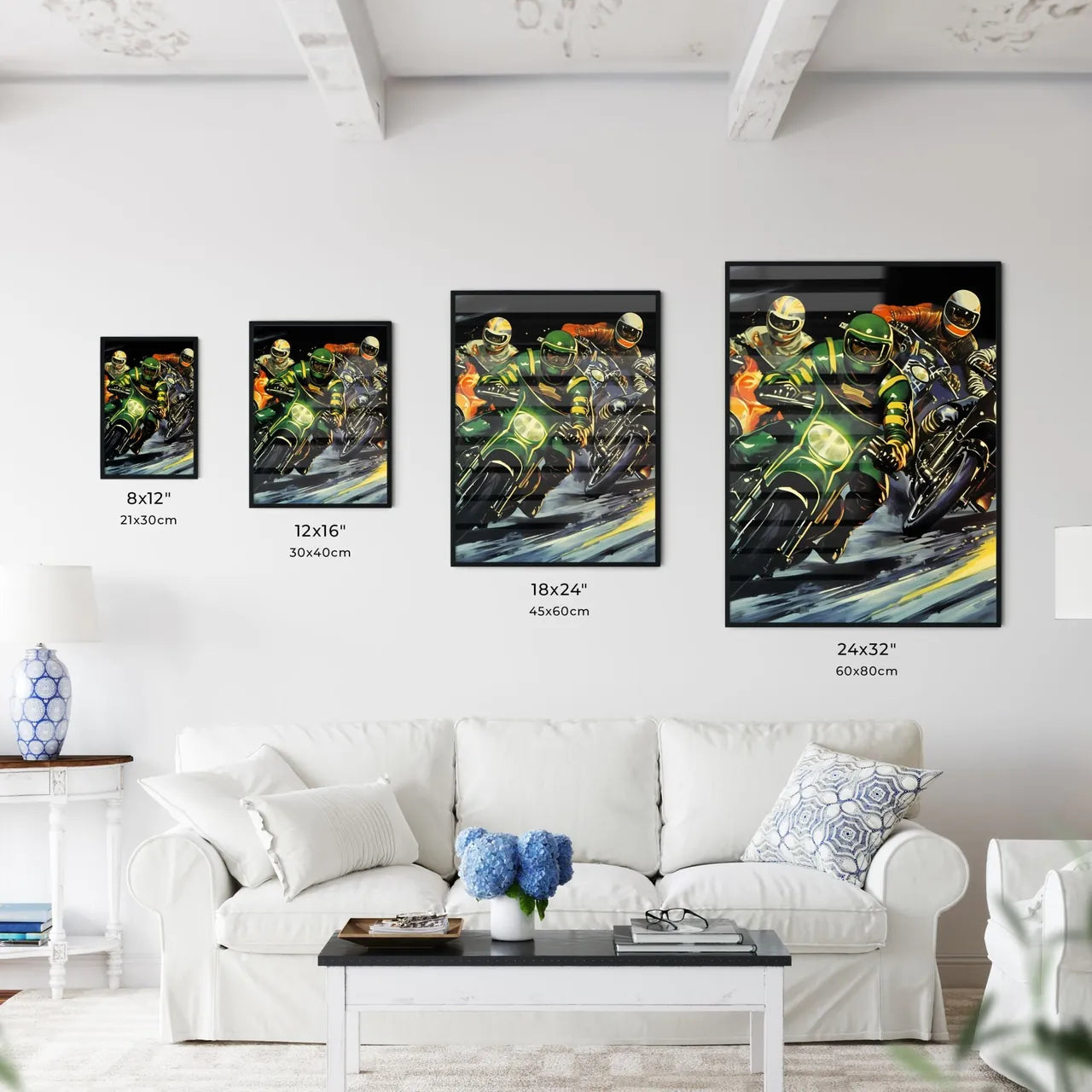 Vintage motorcycle racing poster - Art print - Kitchen Hangings