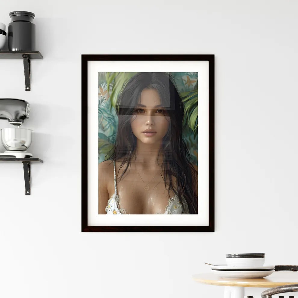 A modern pin up girl - Art print of a woman  Framed Print