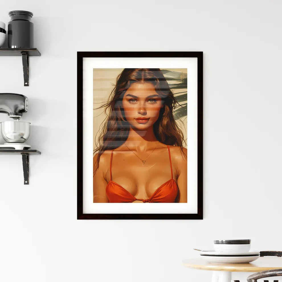 Poster of a pin up with white background - A Framed Print