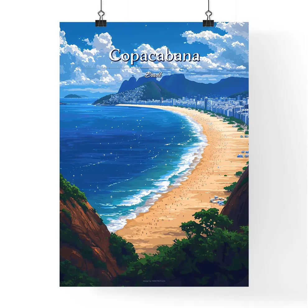 Copacabana Beach - Art print of a beach with Poster