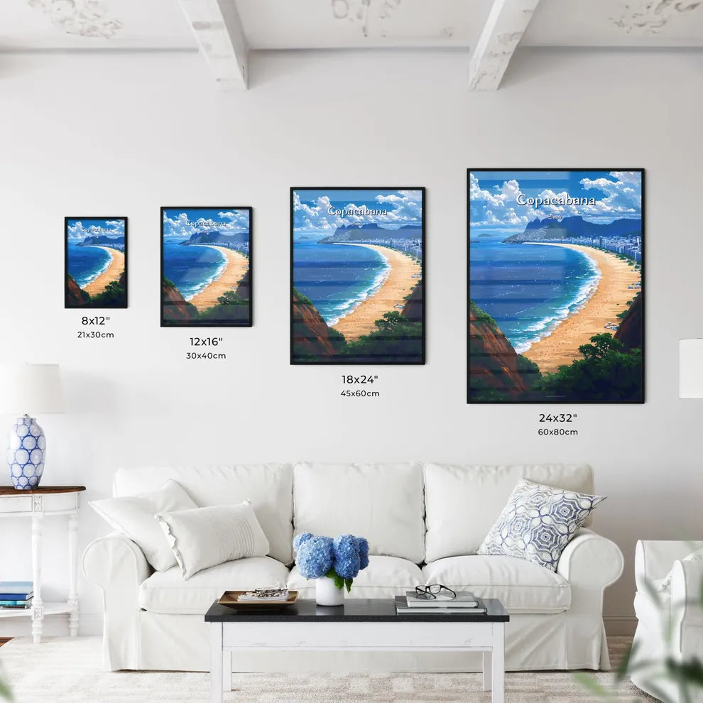 Copacabana Beach - Art print of a beach with - Kitchen Hangings