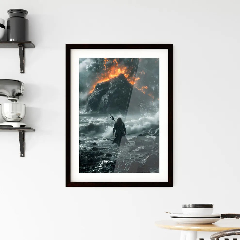 Movie poster Moses hoisting a magic staff ab Framed Print
