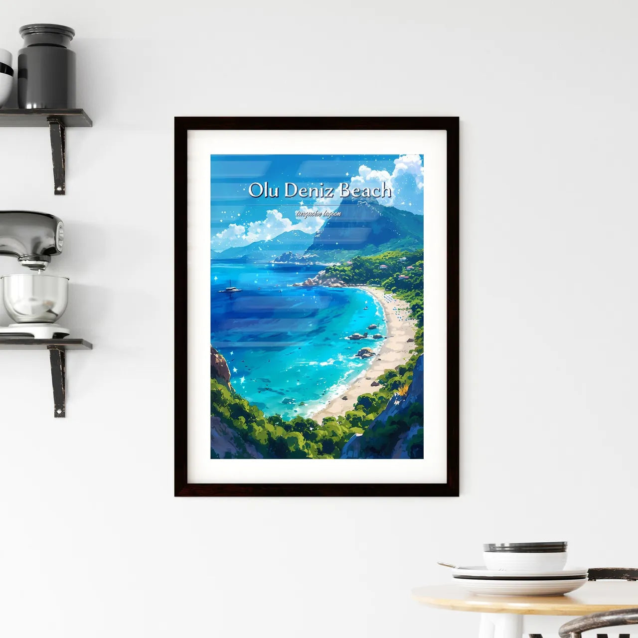 Olu Deniz Beach - Art print of a beach with Framed Print