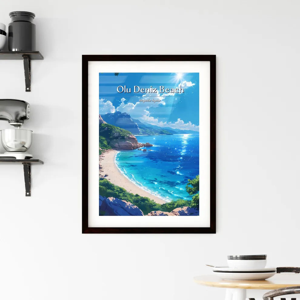 Olu Deniz Beach - Art print of a beach with Framed Print