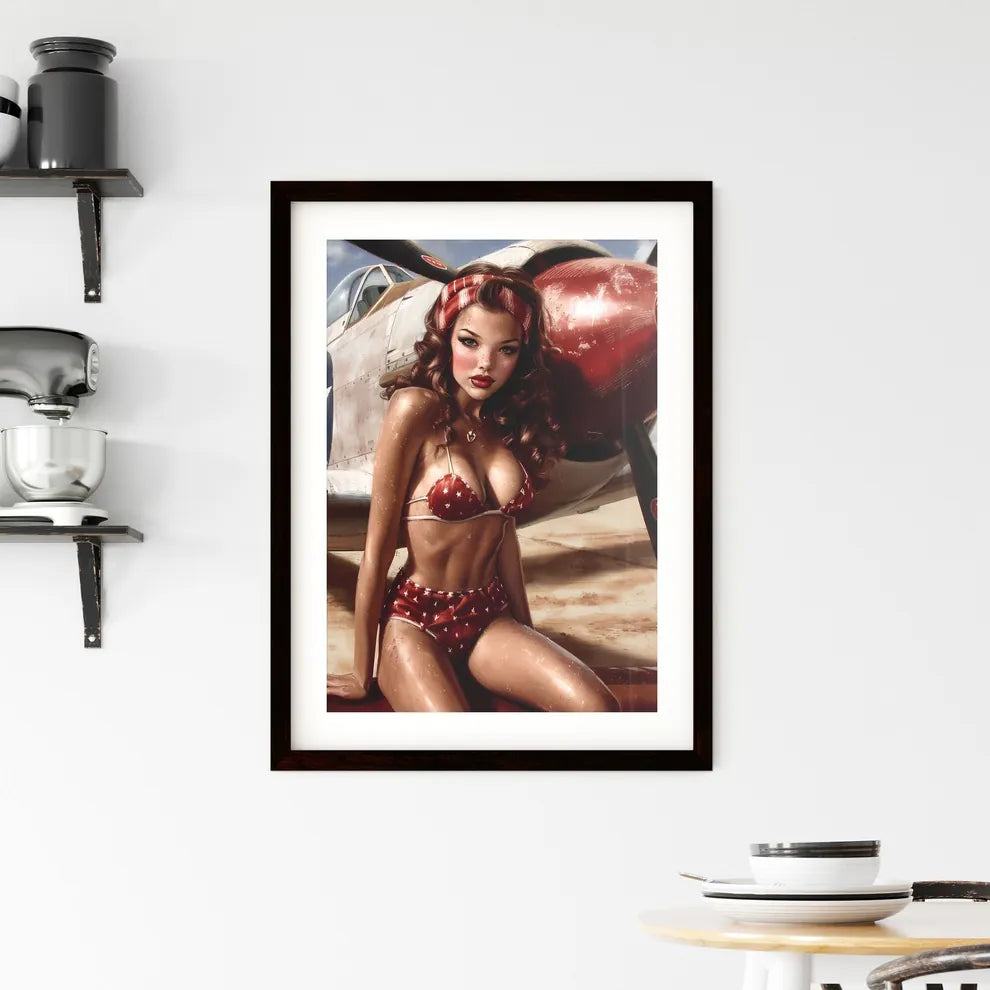 Uncommon pin up girl illustration Framed Print