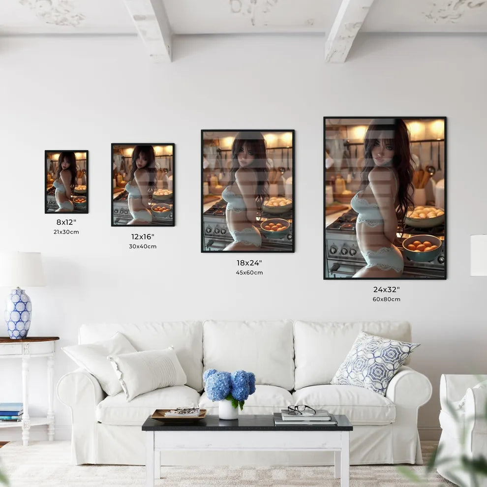 Housewife - Art print of a woman in a - Kitchen Hangings