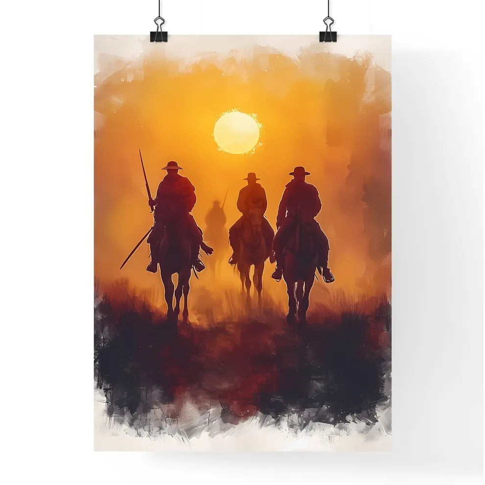 Watercolor of the contrast between the earthly army of the Syrians and the heavenly army of God Poster