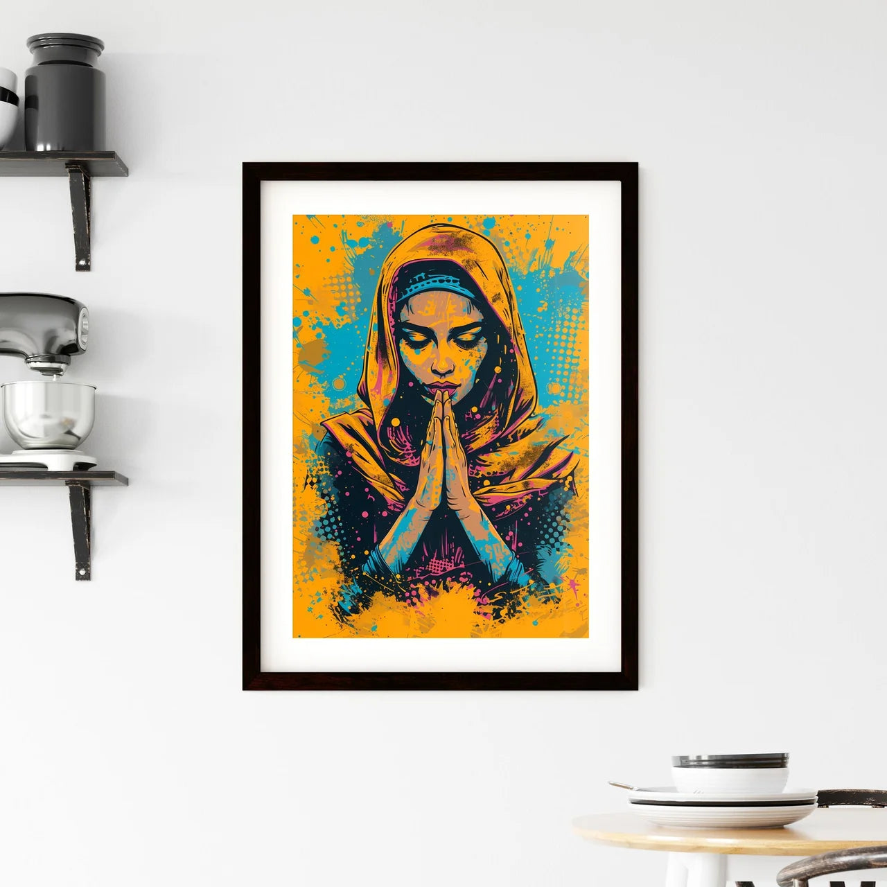 Saint mary anime - pop art style - comic boo Framed Print
