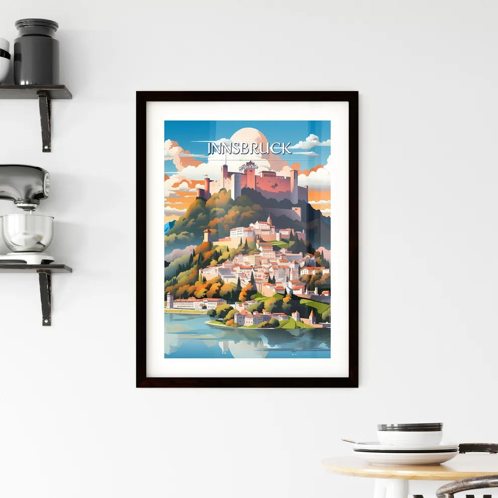 Innsbruck, Austria - Art print of a castle on a hill Custom Print
