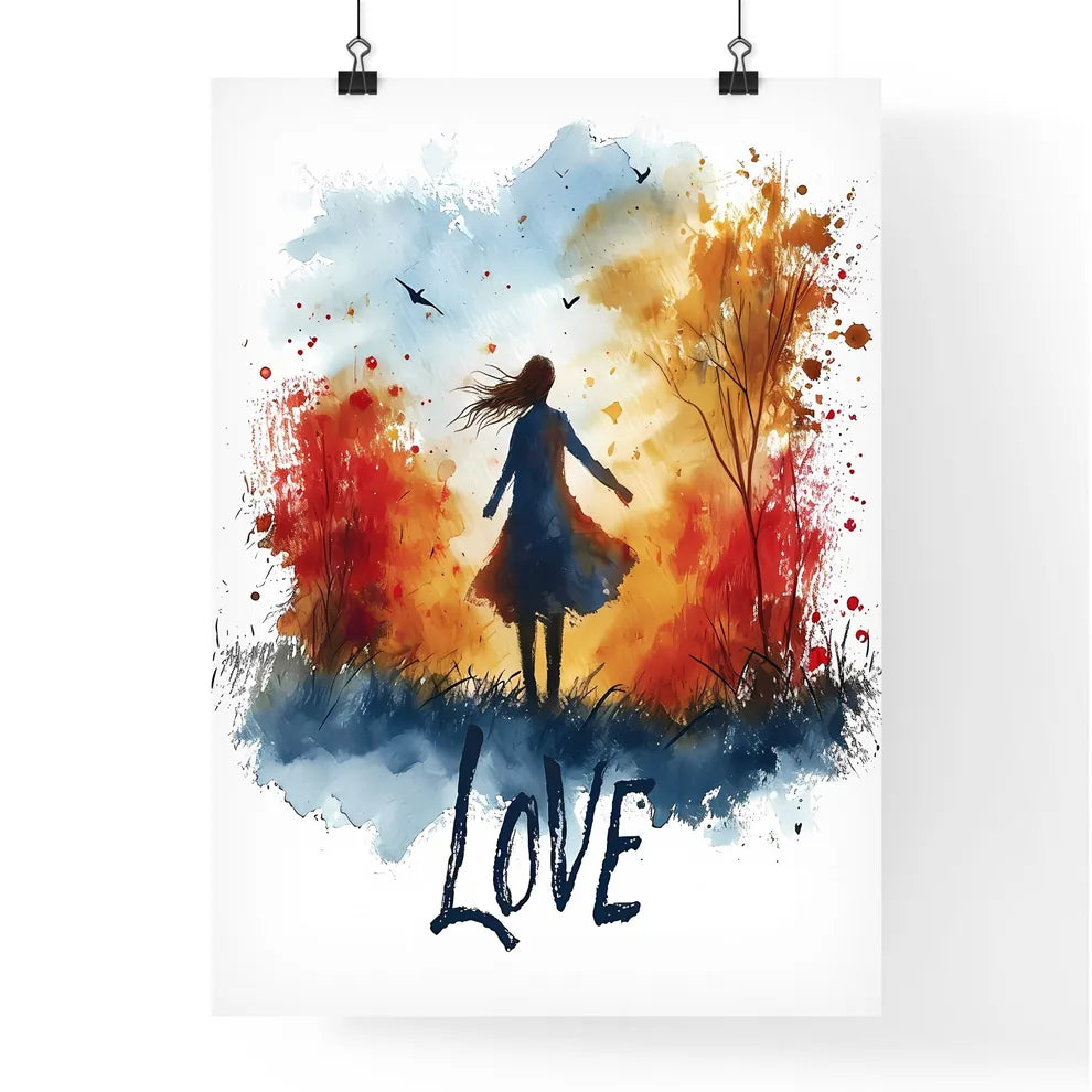 LOVE isolated - Art print of a woman walk Poster
