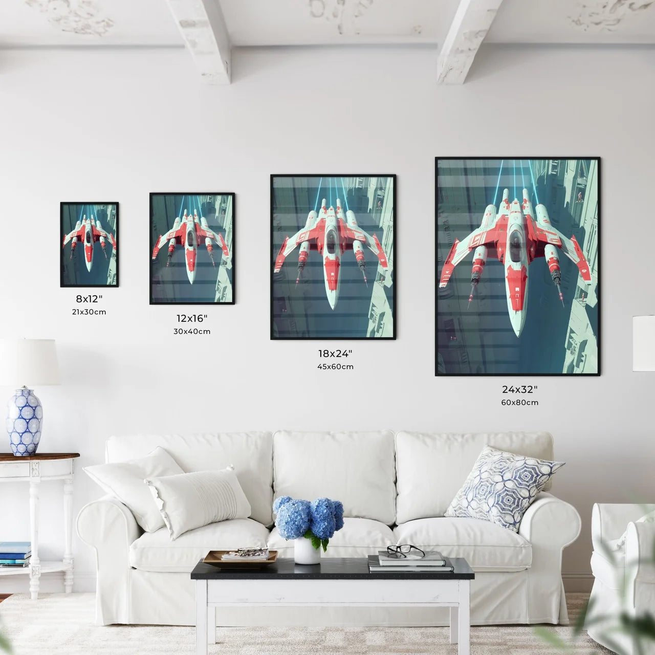One illustration shows a ski race in the sno - Kitchen Hangings