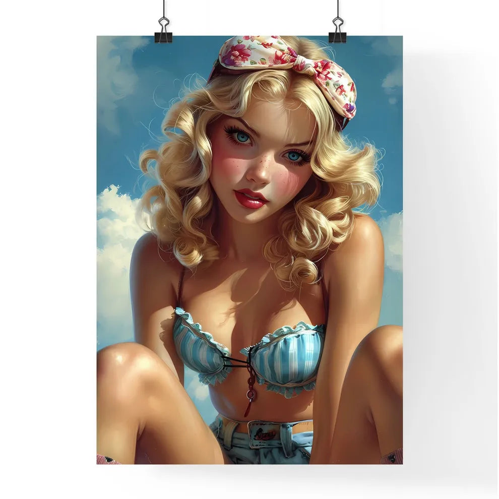 A modern pin up girl - Art print of a woman  Poster