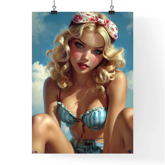 A modern pin up girl - Art print of a woman  Poster