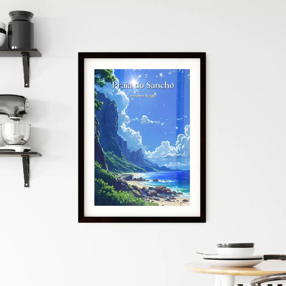 Praia do Sancho Beach - Art print of a beach Framed Print