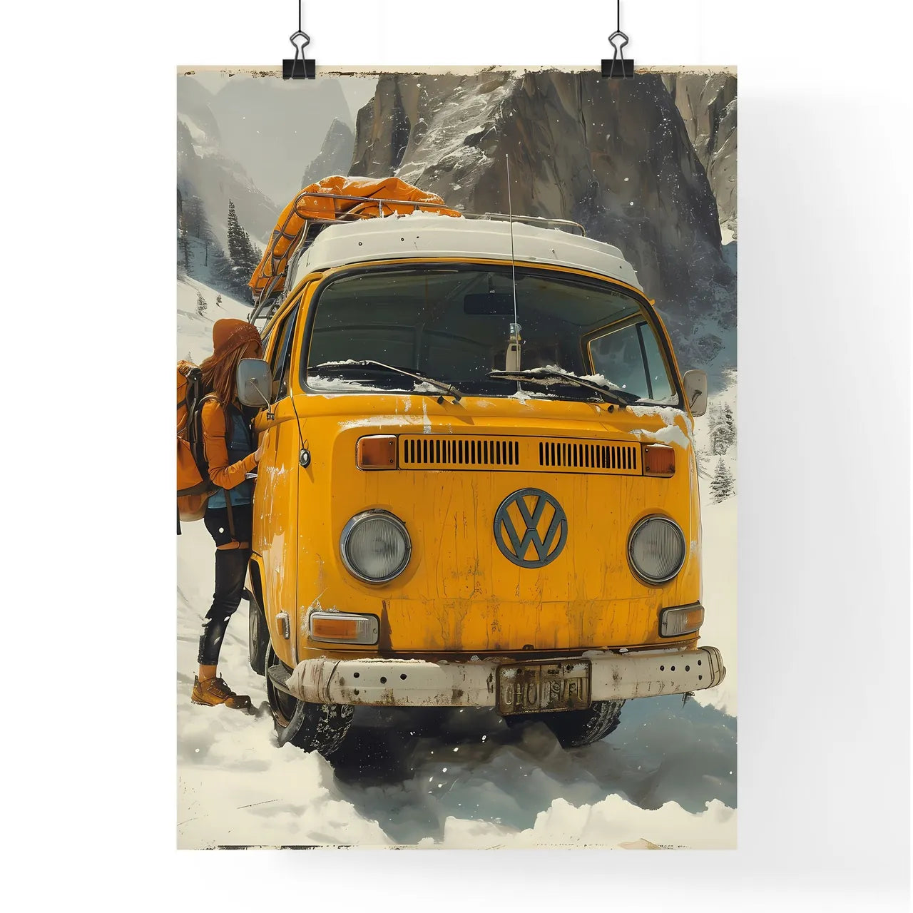 A TRENDY young person records voice - Art pr Poster