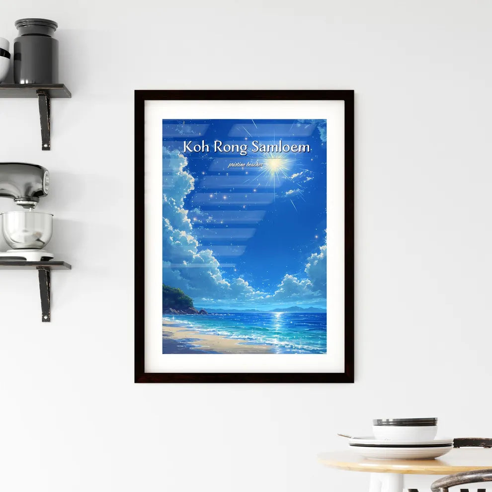Koh Rong Samloem Beach - Art print of a beac Framed Print
