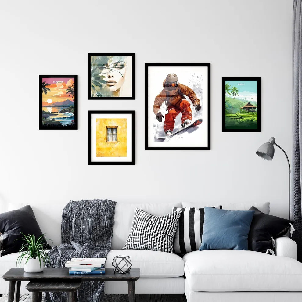 Snowboarder'Vintage'styled'vector'illustrati Wall Art