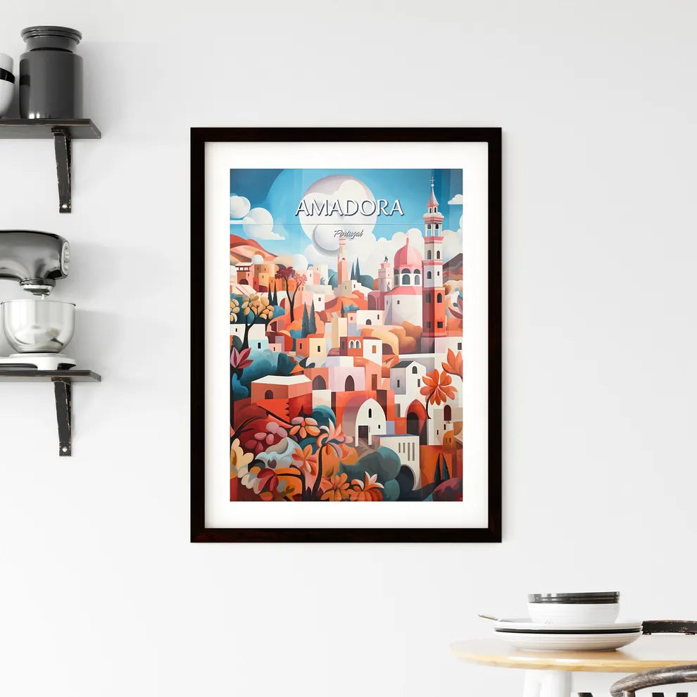 Amadora, Portugal - Art print of a painting of a city Custom Print