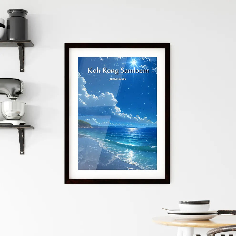 Koh Rong Samloem Beach - Art print of a beac Framed Print