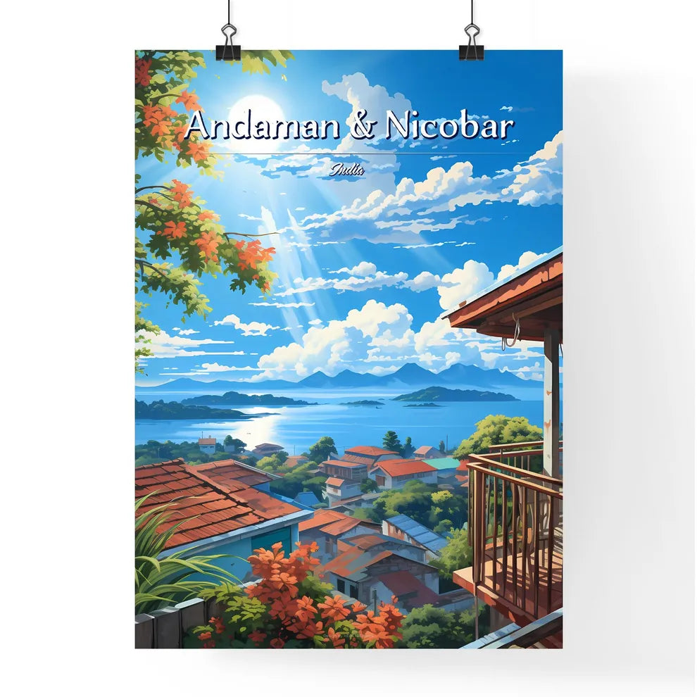 On the roofs of The Andaman & Nicobar Islands, India - Art print of a group of people running Poster