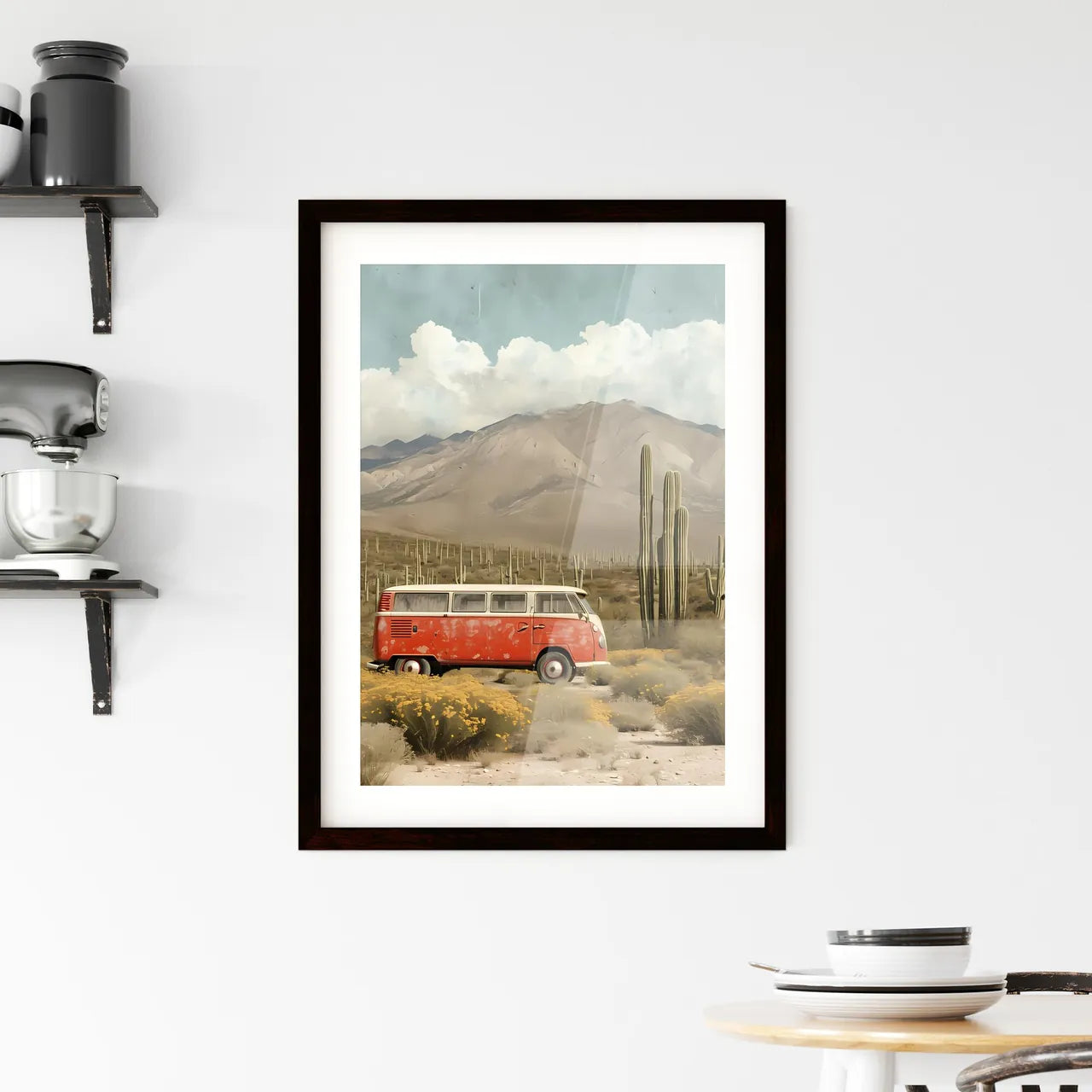 A TRENDY young person records voice - Art pr Framed Print