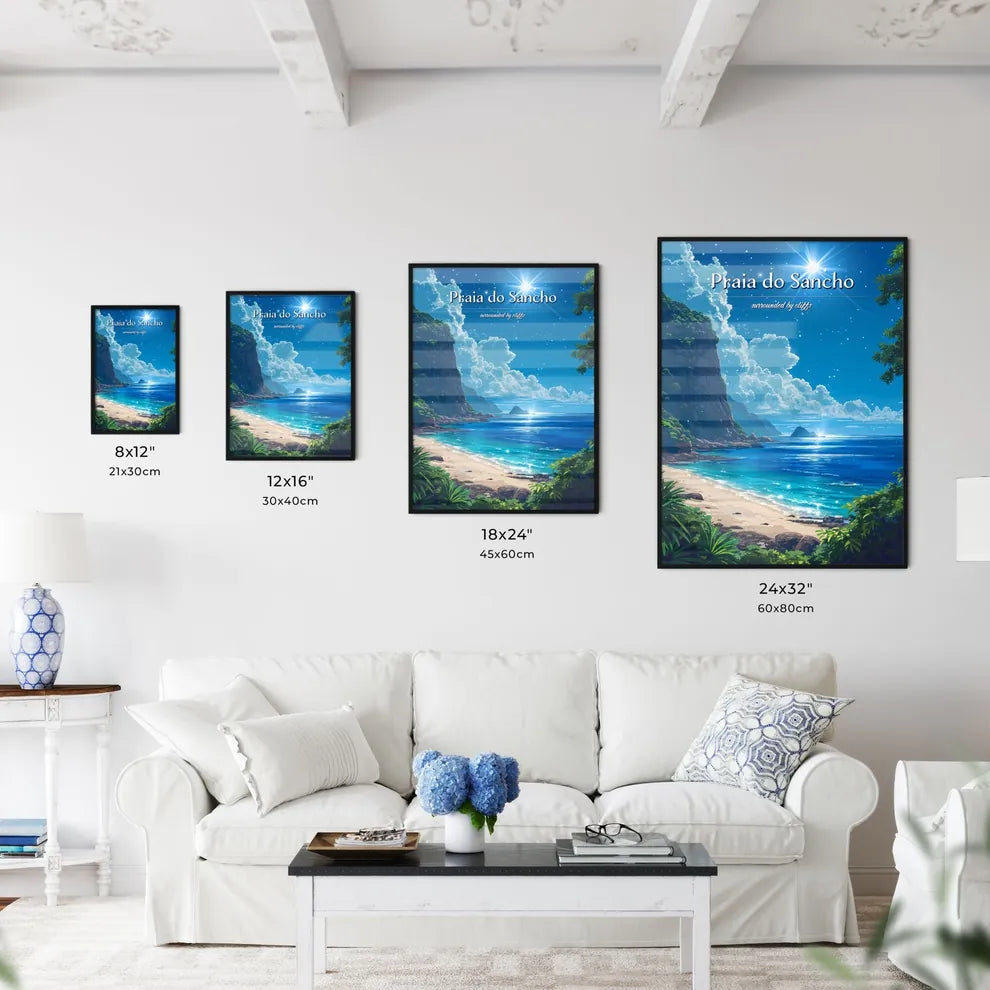 Praia do Sancho Beach - Art print of a coupl - Kitchen Hangings