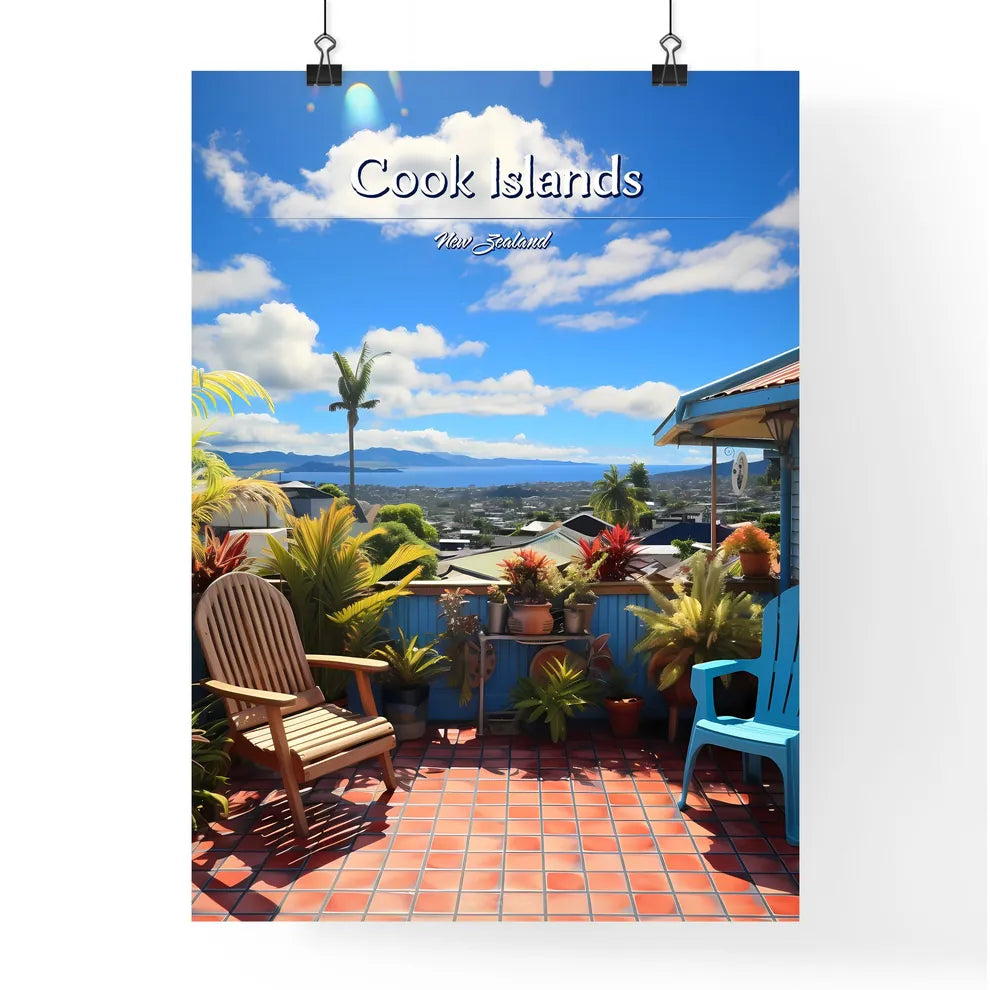 On the roofs of Cook Islands, New Zealand - Art print of a cartoon of a sloth sleeping in the jungle Poster