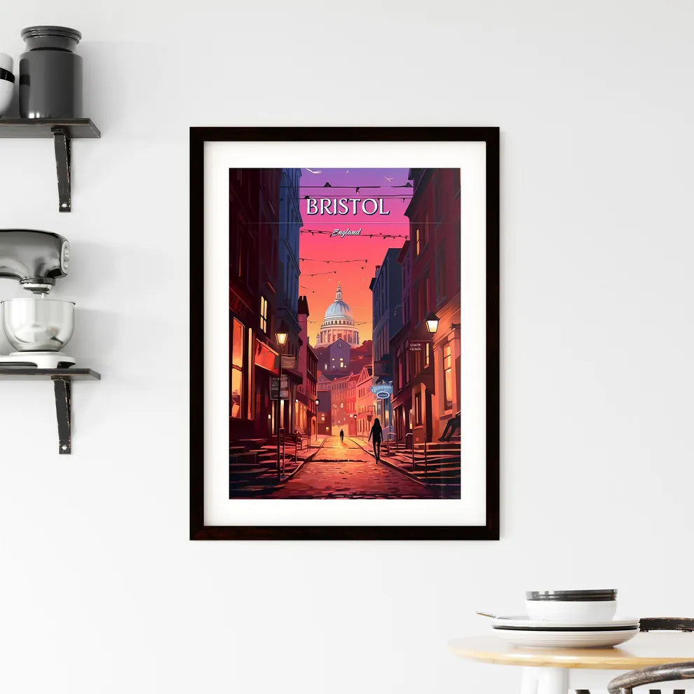 Bristol, England - Art print of a woman standing next to a washing machine Custom Print