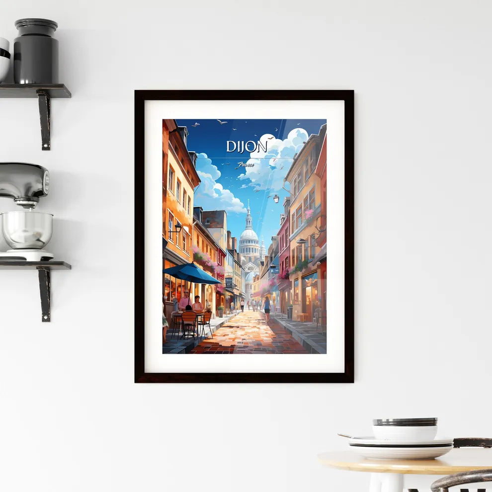 Dijon, France - Art print of a beach with rocks and a body of water and a bright star Custom Print