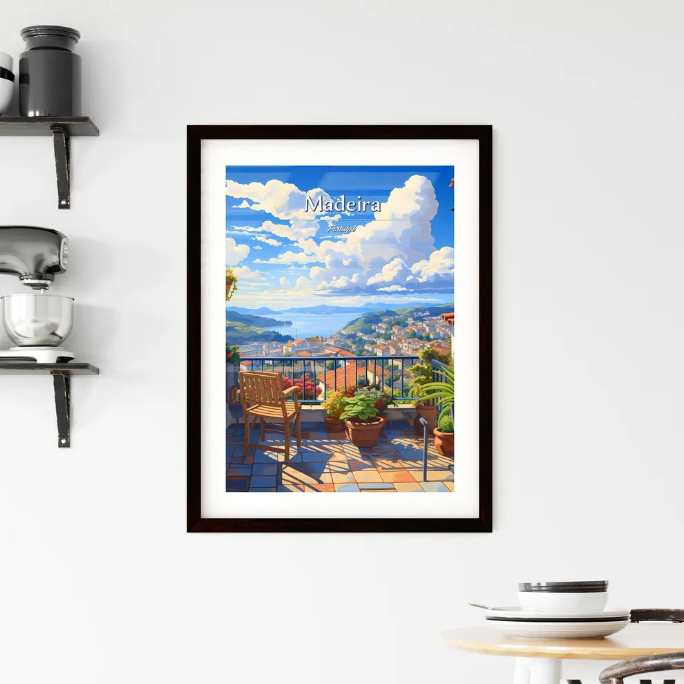 On the roofs of Madeira, Portugal - Art print of a person standing next to a yellow van in the snow Custom Print