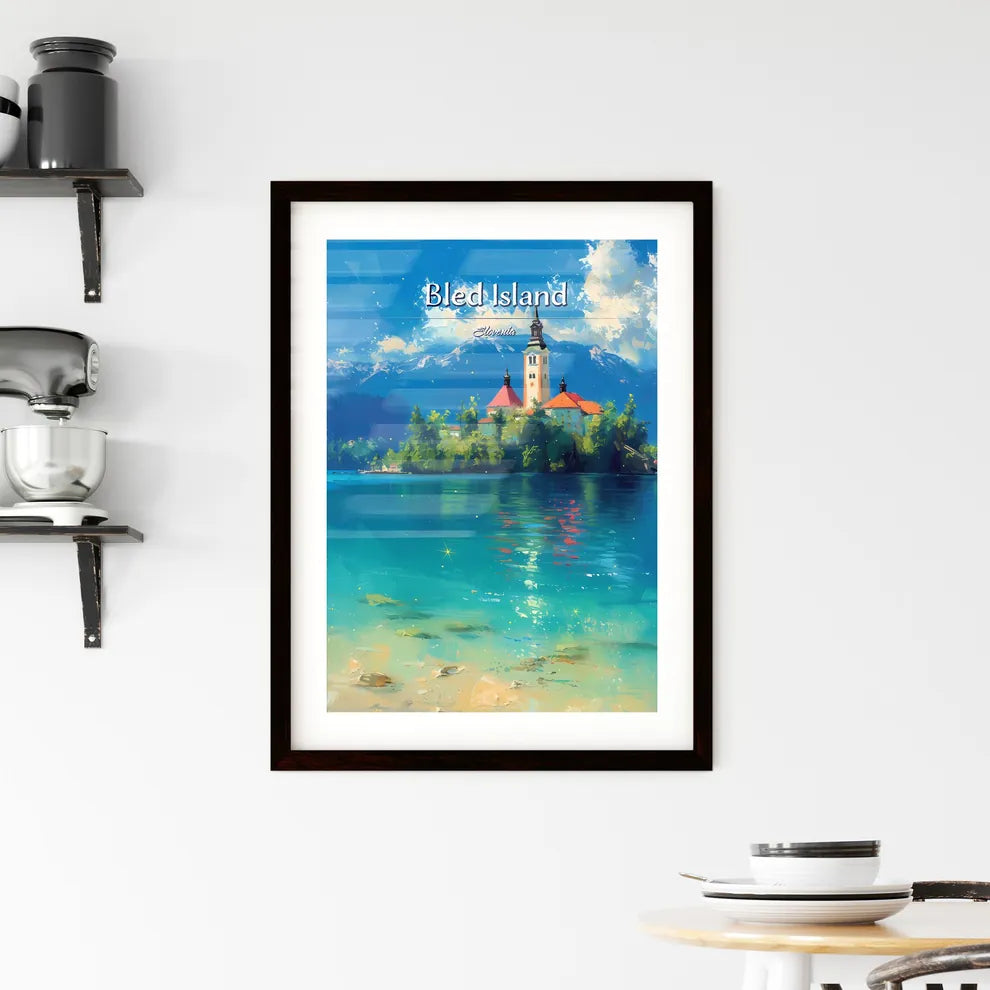 Bled Island, Slovenia - Art print of a close up of a flag Custom Print