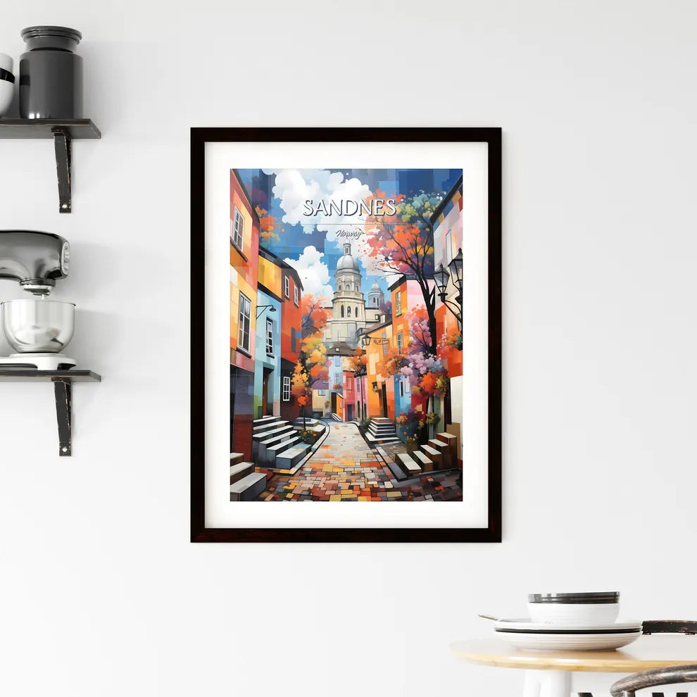 Sandnes, Norway - Art print of a colorful smoke in blue background Custom Print