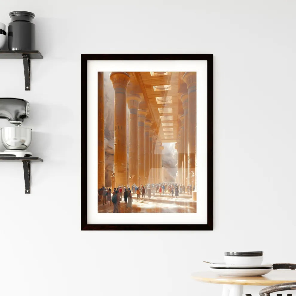 Ancient Israelites at the old ancient prehistoric temple of Solomon - Art print of a woman in a blue garment Custom Print