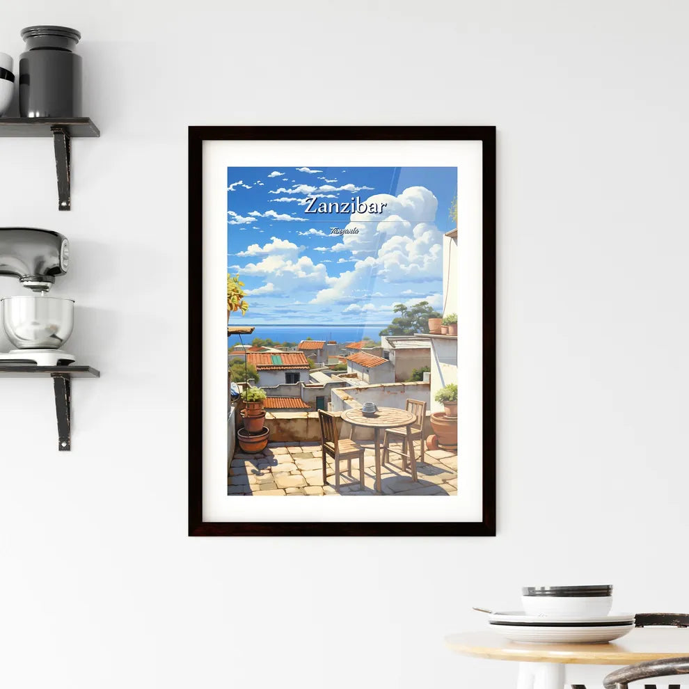 On the roofs of Zanzibar, Tanzania - Art print of a group of horses running with red manes Custom Print