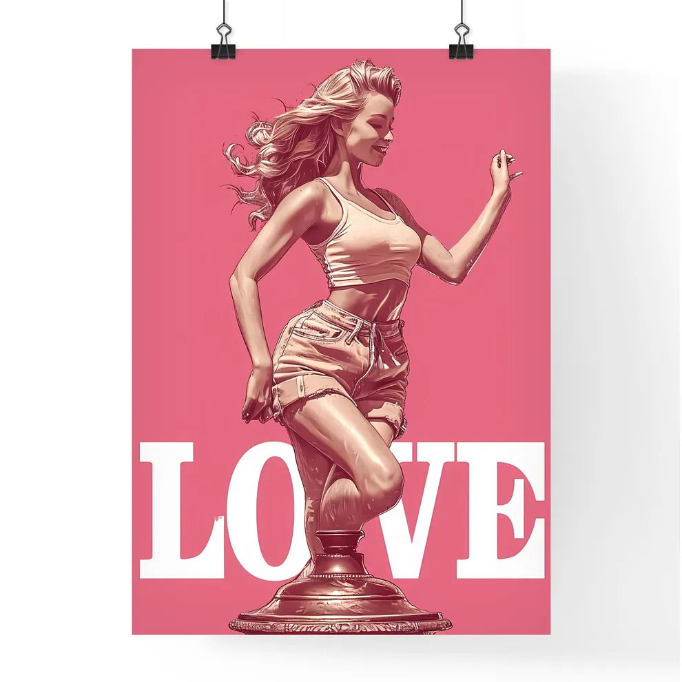 LOVE isolated - Art print of a woman in a Poster