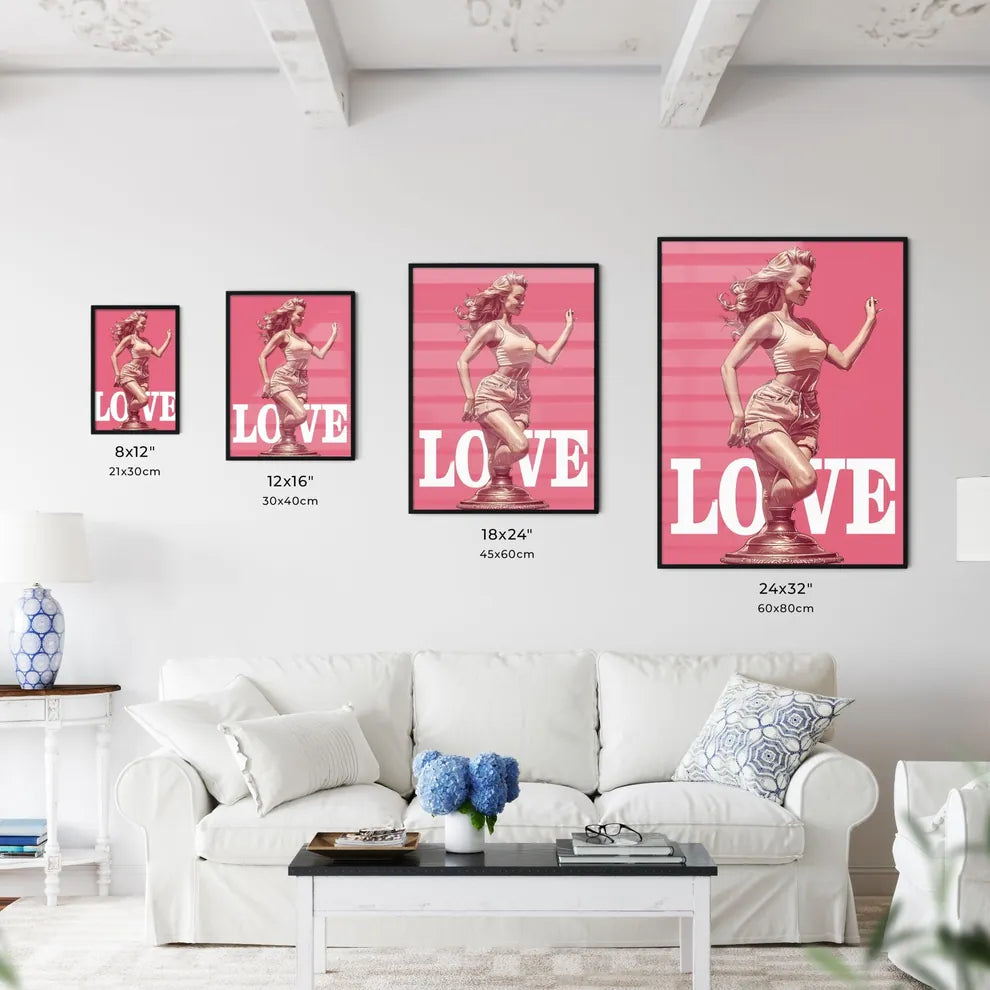 LOVE isolated - Art print of a woman in a - Kitchen Hangings