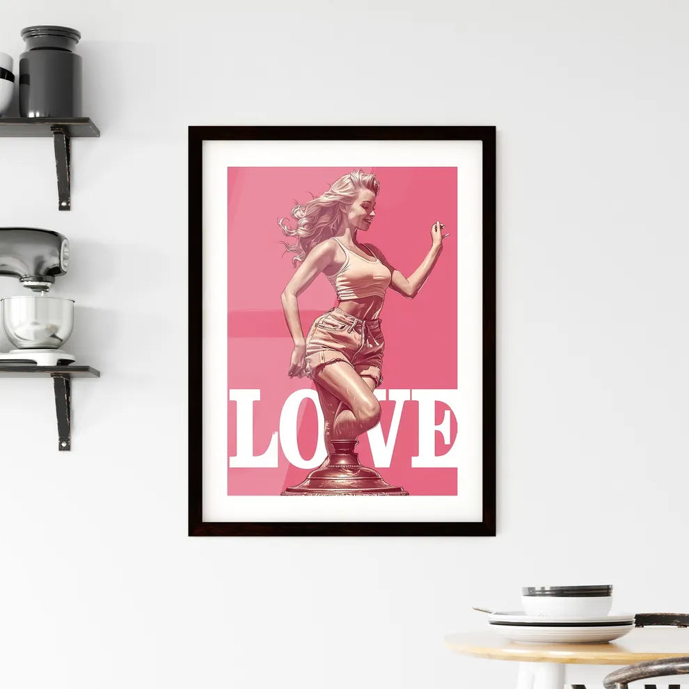 LOVE isolated - Art print of a woman in a Framed Print