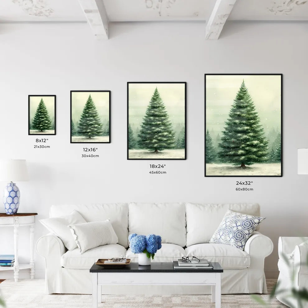 Watercolor tilable paper with christmas tree - Kitchen Hangings