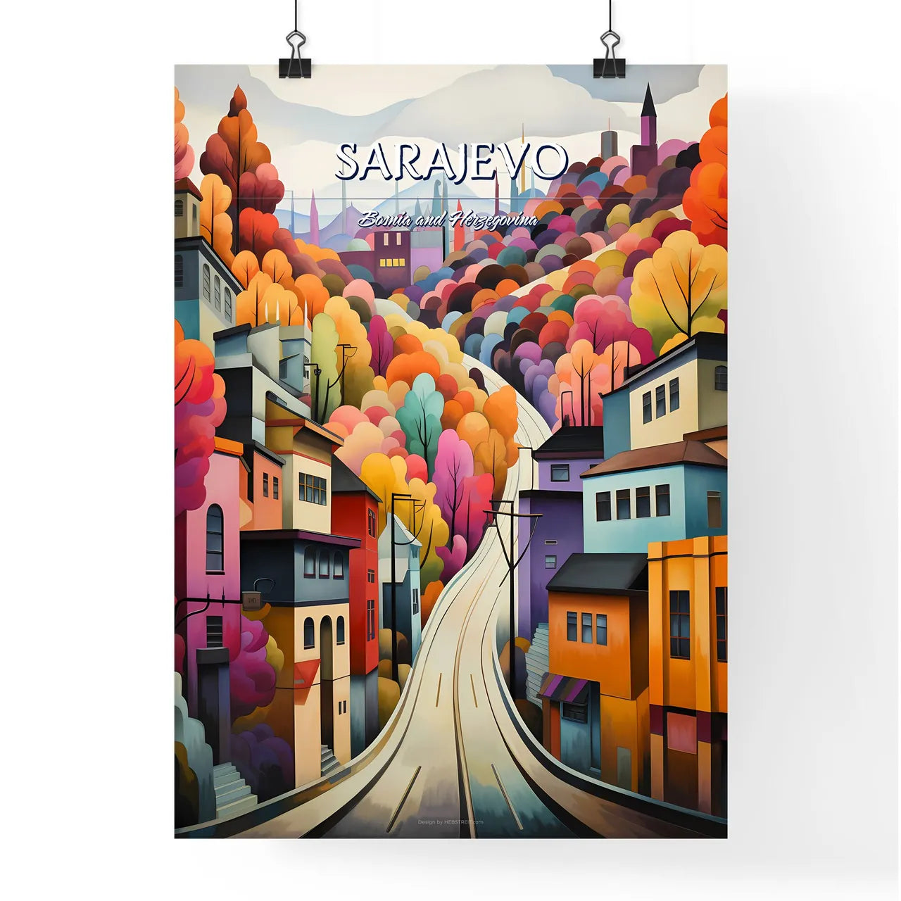 Sarajevo, Bosnia and Herzegovina - Art print of a person on a skateboard Poster