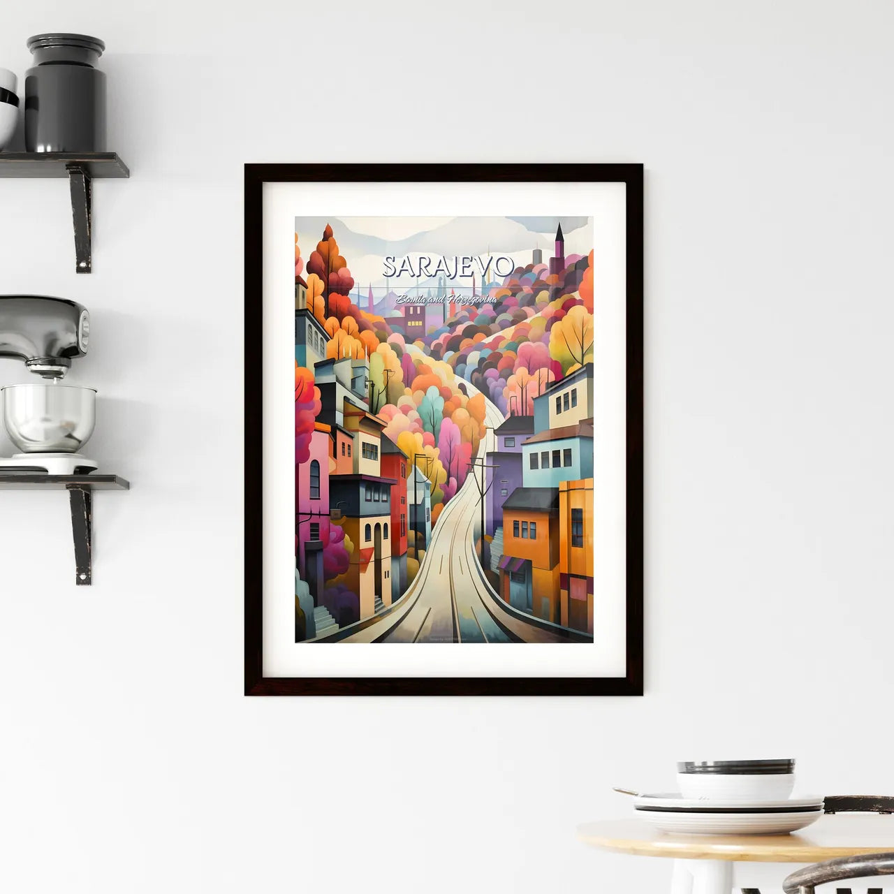 Sarajevo, Bosnia and Herzegovina - Art print of a person on a skateboard Custom Print